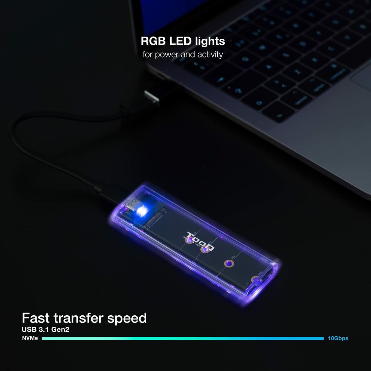 Custodia Hard Disk TooQ TQE-2200 Trasparente USB USB-C